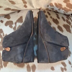 gentle souls Ella Suede Wedge Gray Booties